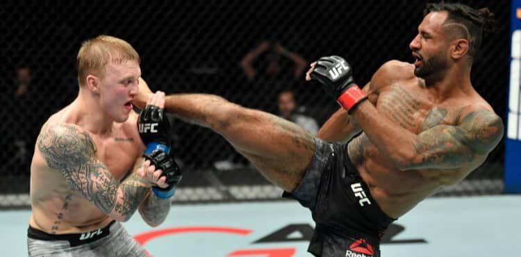 Mike Davis kicks Mason Jones at UFC Fight Island 8